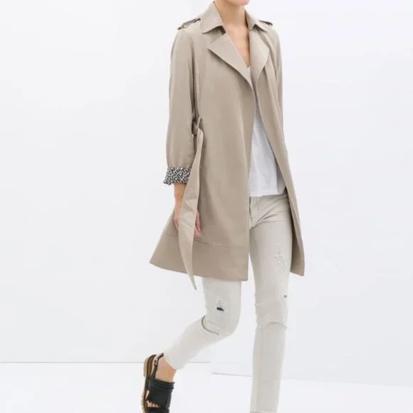 Zara Jackets Coats Zara Trench Coat With Animal Print Lining